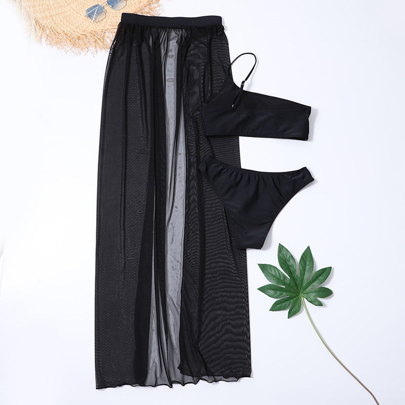 Three Piece Bikini Skirt Set