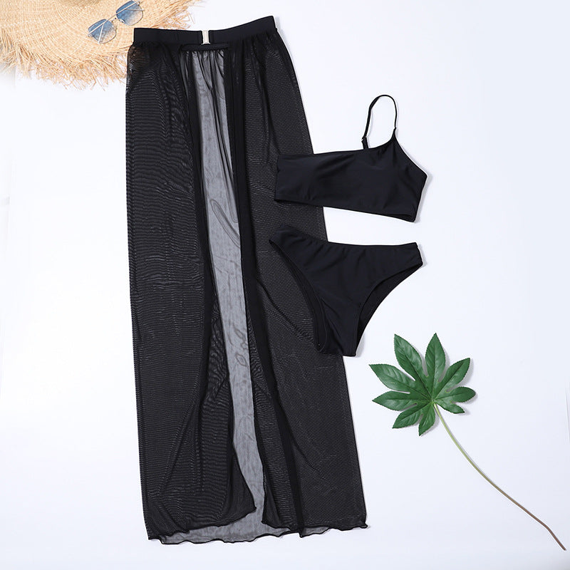 Three Piece Bikini Skirt Set