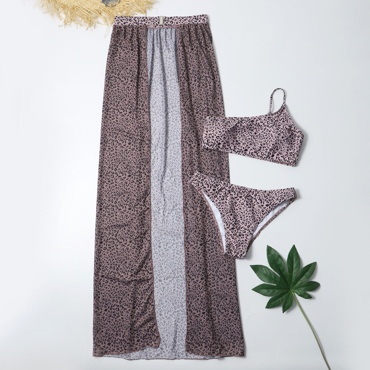 Three Piece Bikini Skirt Set