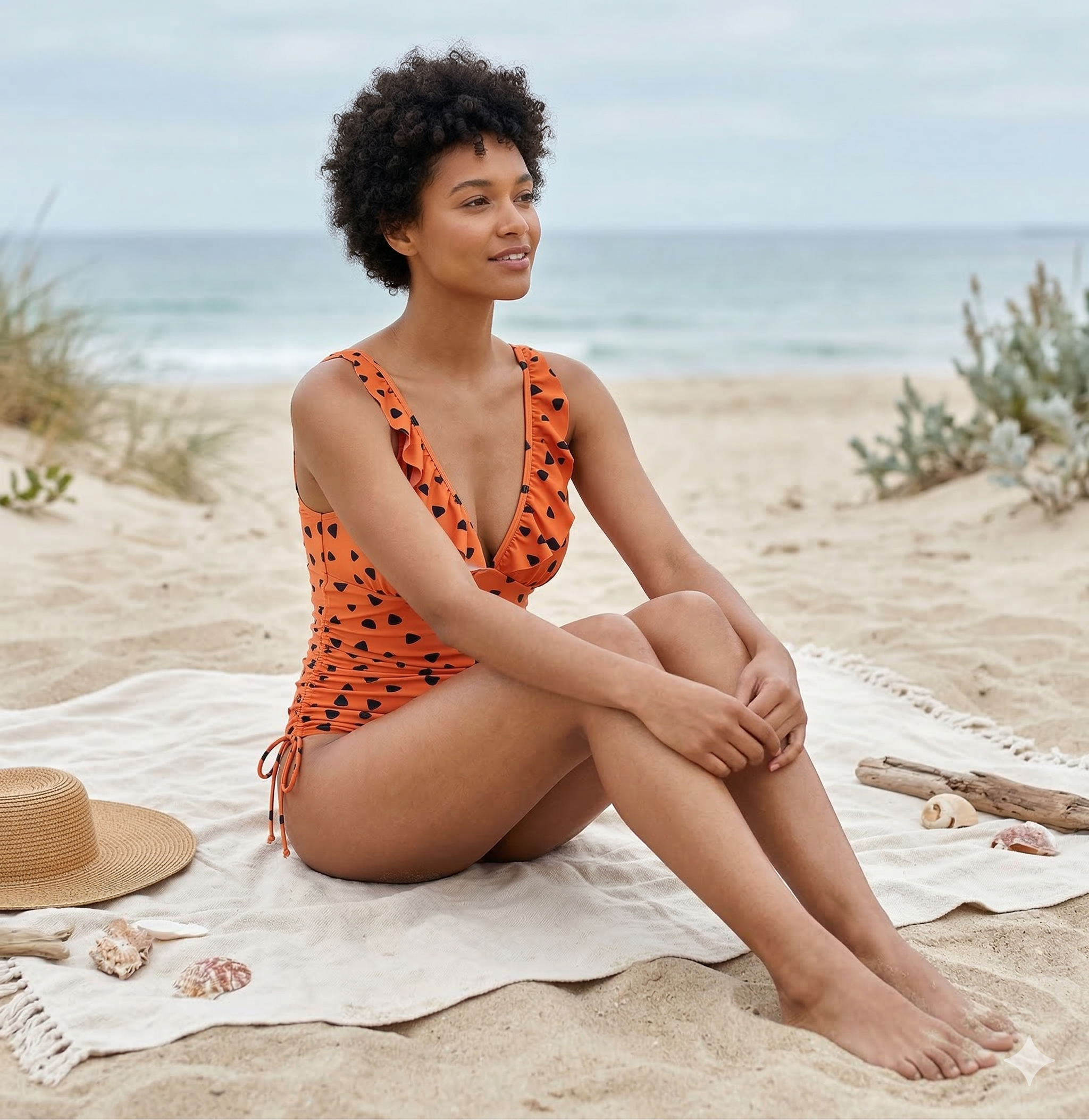 European American Flounces One-piece Swimsuit